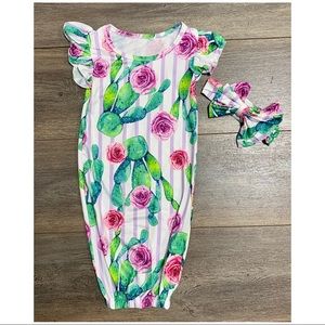 One Size Baby Sleeper & Headband Set